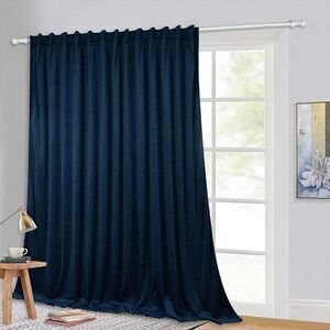 Navy Blue Velvet Curtain Blackout Backdrop Curtains W100 x L84 1 Panel